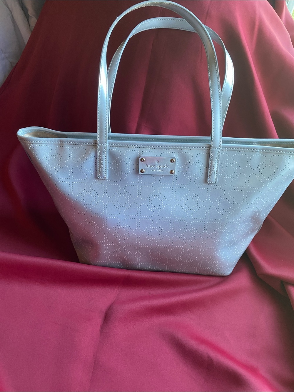 kate spade powder blue quilted tote